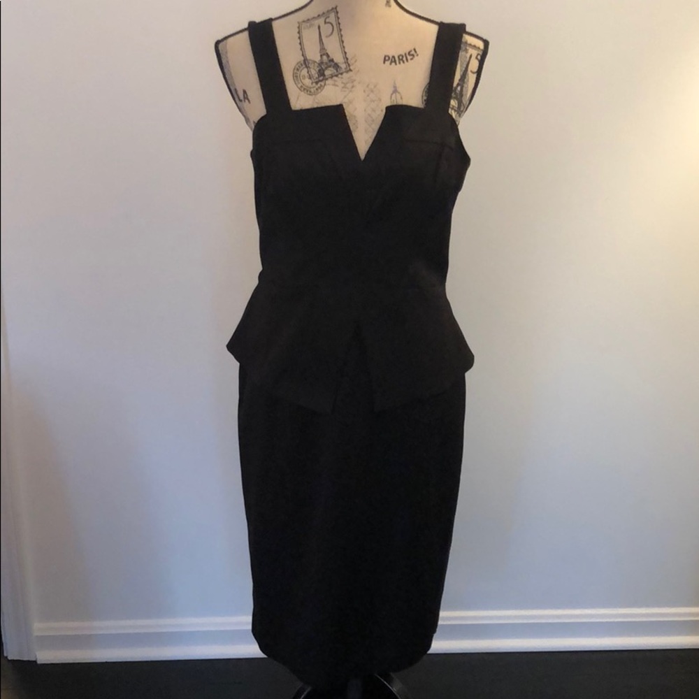 White House Black Market black peplum dress Size12